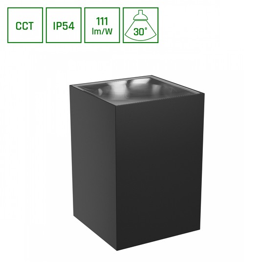TORRE Opr. ogrod. 9W CCT czarna IP54 kwadrat SPECT -zdjęcie numer 1