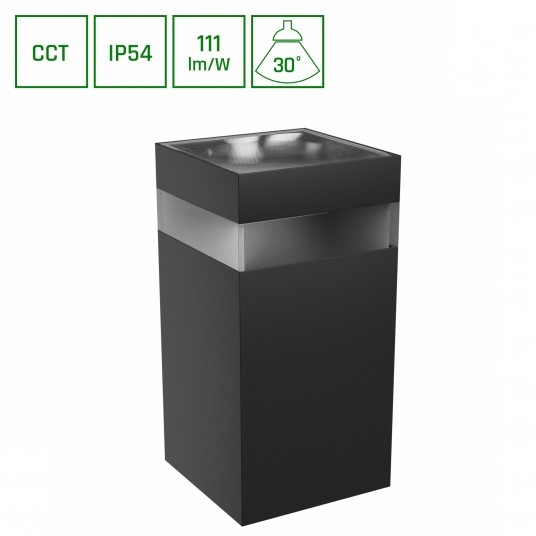 TORRE RING 9W CCT Opr. ogrod. czarna kwadrat IP54 -zdjęcie numer 1