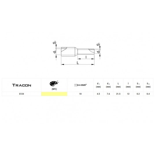 Tulejka izolowana 10/12 (100szt) TRACON E124 -zdjęcie numer 2