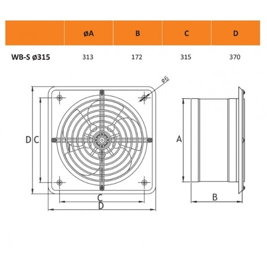 Wentylator WB-S #315 czarny DOSPEL 007-0341A -zdjęcie numer 2