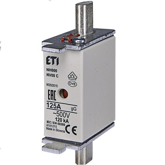 Wkładka mała BM WT-00 gG 125A K NH00 ETI 343776 -zdjęcie numer 1