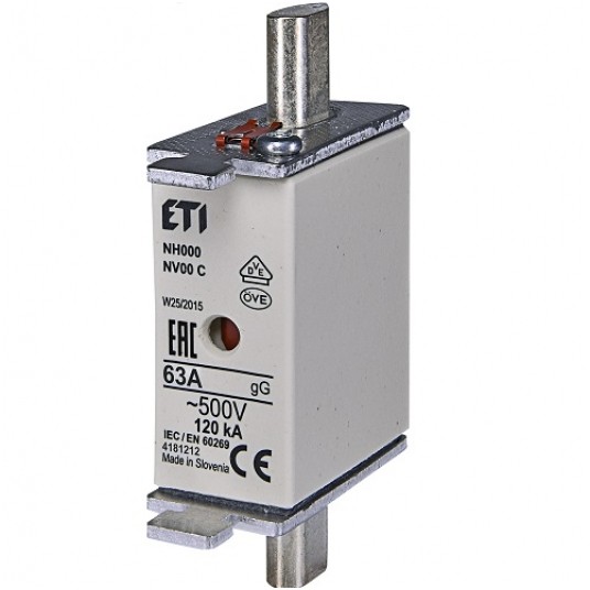 Wkładka mała BM WT-00C gG 63A K NH000 ETI 287049 -zdjęcie numer 1