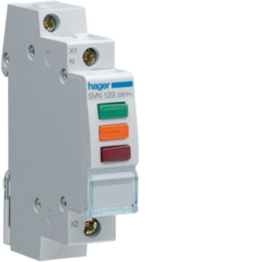 Wskaźnik zasilania 3xLED kolor SVN129 230V HAGER -zdjęcie numer 1