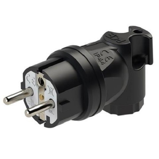 Wtyczka IP44 PCE kątowa gumowa Uni-Schuko 05821-s -zdjęcie numer 1