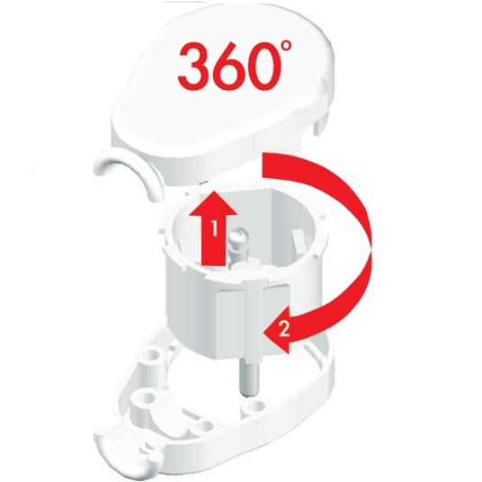 Wtyczka obrotowa 360st WT-07 biała ELGOTECH -zdjęcie numer 2