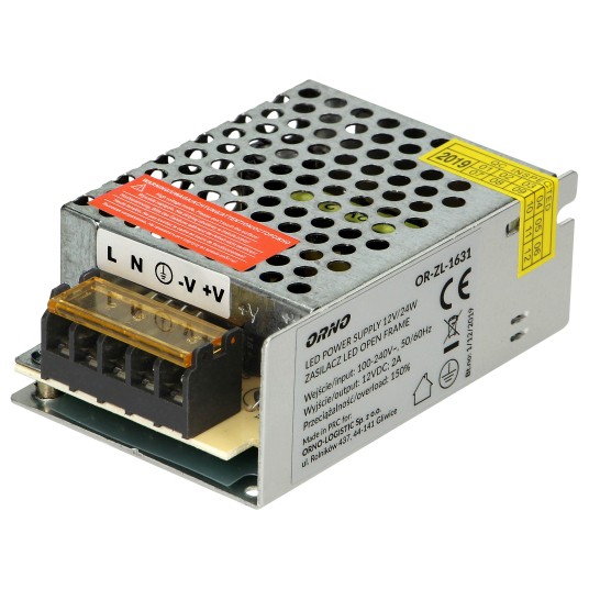 Zasilacz 12V 2A 25W siatkowy DC ZL-1631 ORNO -zdjęcie numer 1