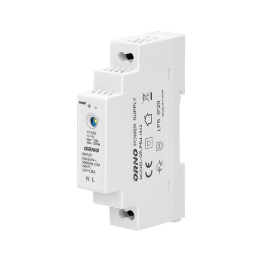 Zasilacz 12V TH35 1,25A 15W DC PSU-1642 ORNO -zdjęcie numer 1