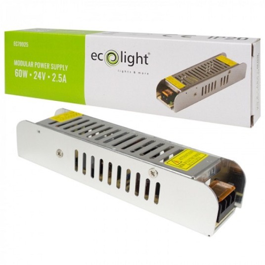 Zasilacz 24V 2,5A 60W siatkowy EcoLight EC79925 -zdjęcie numer 2
