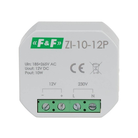 ZI-10-12P Zasilacz impulsowy do puszki 12V 10W F&F -zdjęcie numer 1