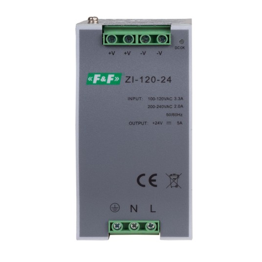ZI-120-24V Zasilacz impulsowy przemysł. 24V DC F&F -zdjęcie numer 1