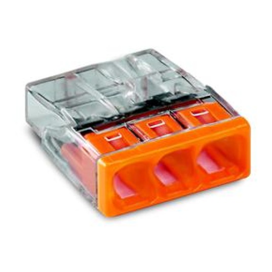 Złączka mini 3x2,5 pomarańczowa 2273-203 WAGO -zdjęcie numer 1