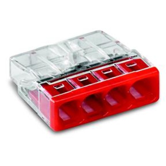 Złączka mini 4x2,5 czerwona 2273-204 WAGO -zdjęcie numer 1