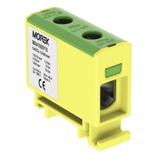 Złączka TH35 1x 1,5-50 żół-ziel OTL50 AL/CU MOREK -zdjęcie numer 1