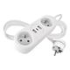 Przedł. 2gn+uz+USB 1,4m biały 3x1,5mm2 P0211E EM -zdjęcie numer 1