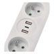 Przedł. 2gn+uz+USB 1,4m biały 3x1,5mm2 P0211E EM -zdjęcie numer 2