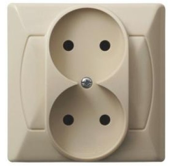 AKCENT beż GP-2A/01 gniazdo podwójne bu OSPEL