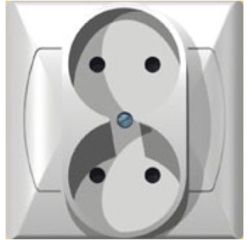 AKCENT biały GP-2A/00 gniazdo podwójne bu OSPEL