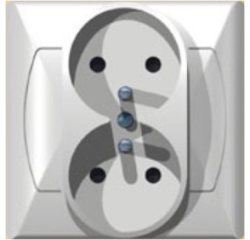 AKCENT biały GP-2AZ/00 gniazdo podwójne zu OSPEL