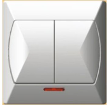 AKCENT biały ŁP-2AS łącznik podś.podwójny OSPEL