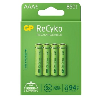 Akumulator R03 850mAh B4 ReCyko zielony (4szt) GP
