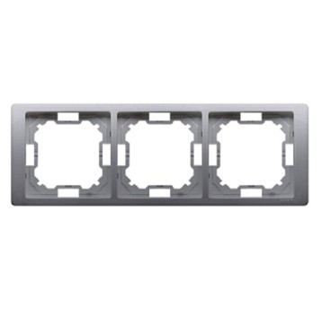 BASIC NEOS stal inox BMRC3/21 Ramka 3-kr. KONTAKT