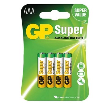 Bateria LR03 SUPER Alkaline B4 blister (4szt) GP