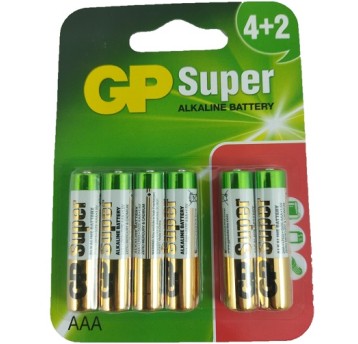 Bateria LR03 SUPER Alkaline B6 blister (6szt) GP