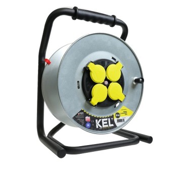 Bęben z gniazdem BP-HEAVY/D metalowy 4gn IP44 KEL