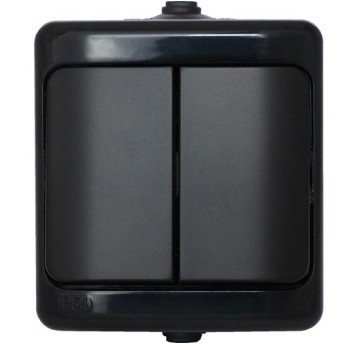 BRYZA czarny Łącznik podwójny IP54 180905 KOS