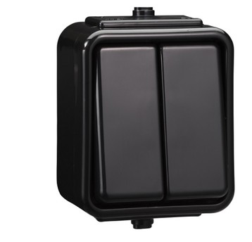 CEDAR czarny WNT-500C05 IP44 łącz.podwójny ELDA