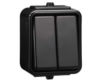 CEDAR czarny WNT-500C05 IP44 łącz.podwójny ELDA