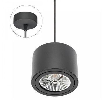 CHLOE GU10 AR111 IP20 okrągła czarna ruch. zwis