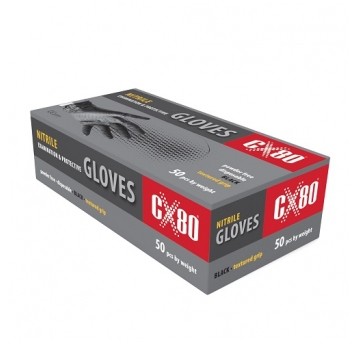 CX80 Rękawice nitryl. czar. M GOGRIP (50szt) 48350