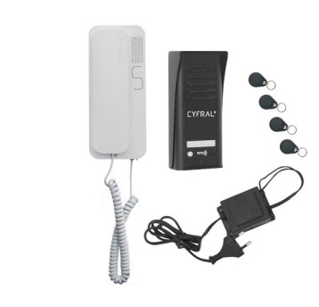 CYFRAL Domofon - zestaw 1NR COSMO R1 czarny RFID