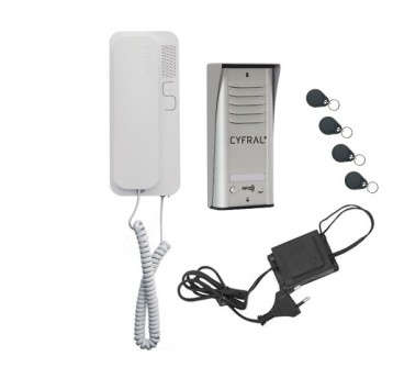 CYFRAL Domofon - zestaw 1NR COSMO R1 srebrny RFID