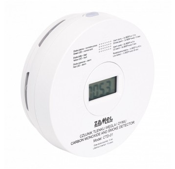 Czujnik czadu i dymu CTD-01 bater. ZAMEL