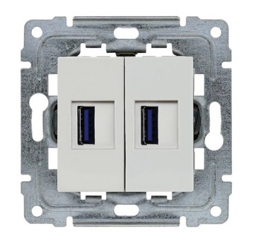 DANTE biały Ładowarka USB 3.0 podw. 5V 2A b/r KOS