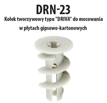 DRIVA DRN-23 z wkrętami WM 50szt worek 425953