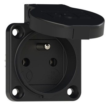 Gn. tablicowe czarne 16A IP54 poj.104-0ss PCE