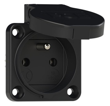 Gn. tablicowe czarne 16A IP54 poj.104-0ss PCE