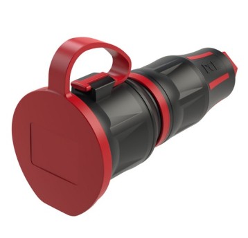 Gniazdo IP54 PCE gumowe z zatyczką 24711-sr