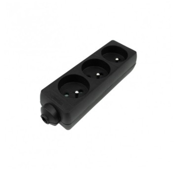 Gniazdo listwa 3gn zu czarna M20585 ECOlight