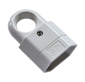 Gniazdo płaskie białe z uchwyt. GP2C ELGOTECH