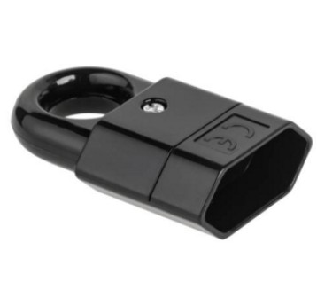 Gniazdo płaskie czarne z uchwy. GP2C-2 ELGOTECH