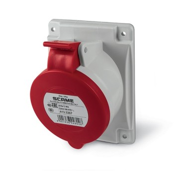 Gniazdo SCAME tabl. skośne 3P+NE 32A IP44 413.3267