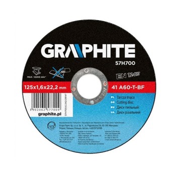 GRAPHITE Tarcza tnąca do metalu 125 x 1.6 57H700