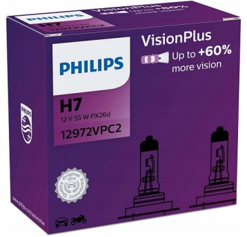 H7 12V 55W PX26d PHILIPS Vision+ 12972VPC2 (2szt)