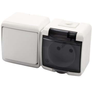 JUNIOR biały Gn.poj+łącz.poj. IP54 WGHH-1d KARLIK