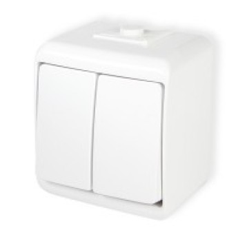 JUNIOR biały Łącznik podwójny IP54 WHE-2 KARLIK