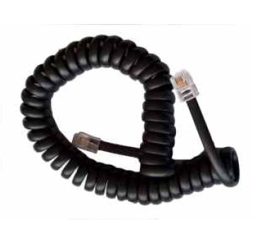 Kabel teleoniczny spiralny 7m czarny